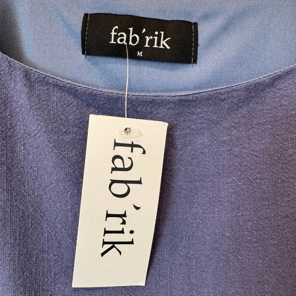 Fab'rik Scallop Hem Square Neck Linen Blend Tank Top NEW Size Medium - Picture 8 of 11